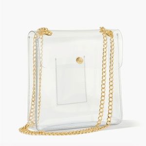 NWT Kendra Scott clear crossbody tote in gold. price is firm